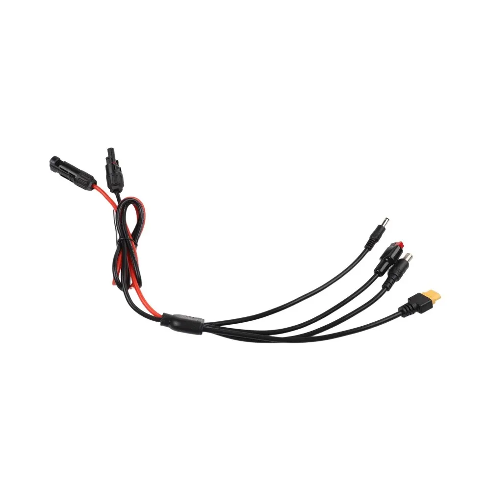 Compatible Cable 4-in-1 Solar Cable 45A Connector Compact Design DC5.5 X 2.1mm DC8mm Connector Camping Activities