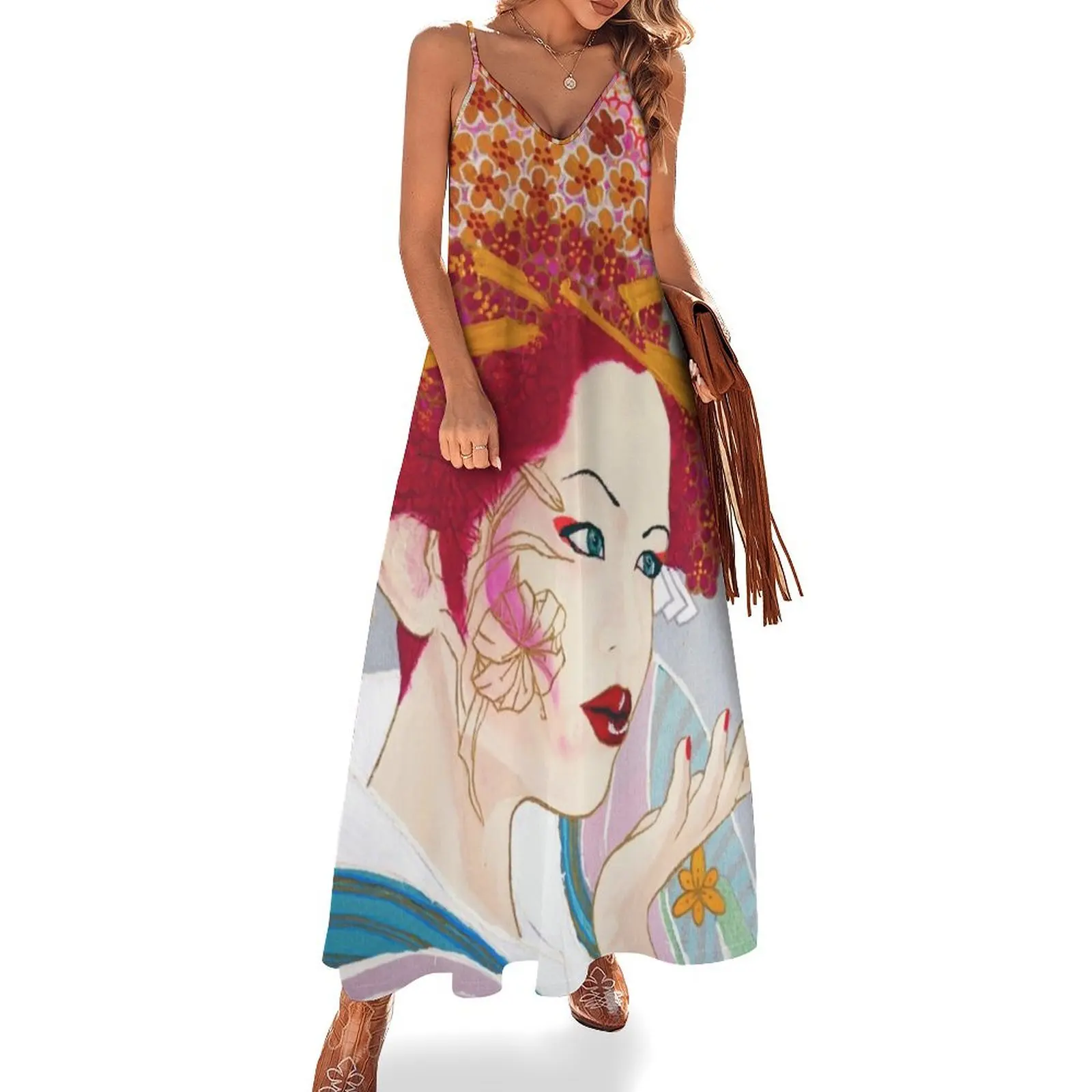 

Blue Green Olga Sleeveless Dress Women's evening dress long sleeve dress summer woman 2025