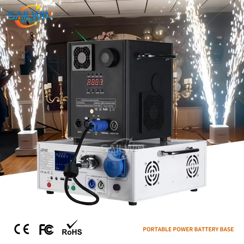 Factory 1500W PORTABLE BATTERY POWER Wireless Charging Base Cold Spark Machines Outdoor Charging For Cold Spark Machine Stage
