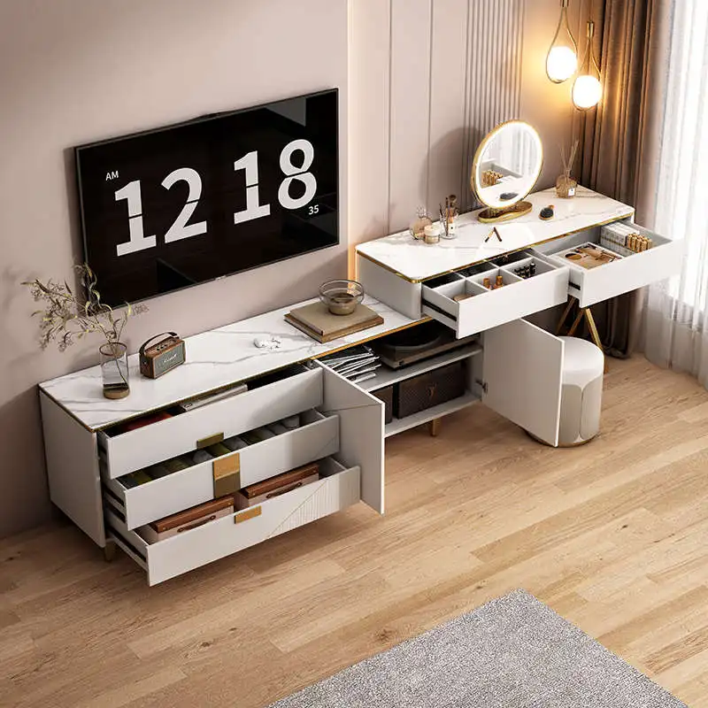 makeup stand tv stands Cabinet makeup toiletries mobile vanity desk with mirror and lights cheap dressing table Floor dresser