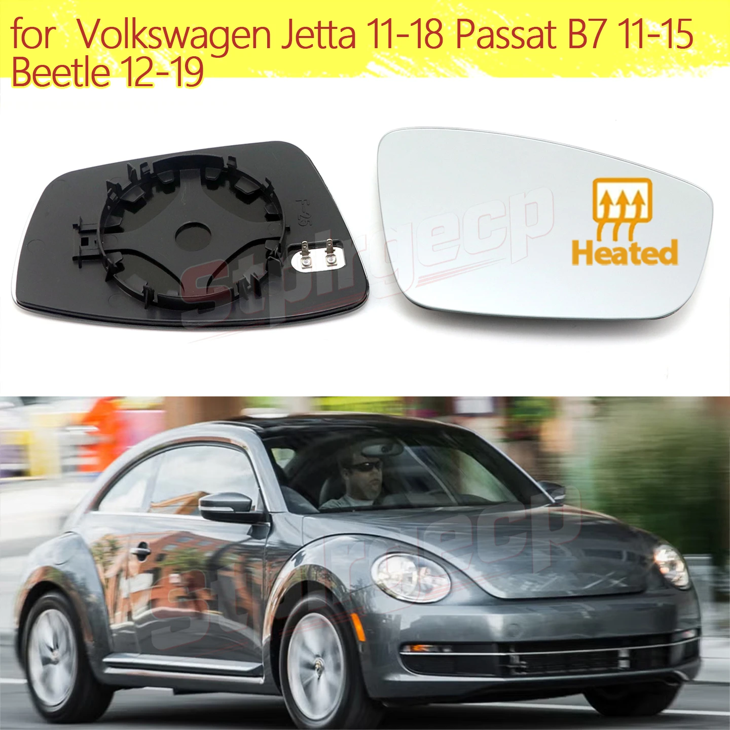 Auto Car Left Right Hand Side Door Wing Reaview Mirror Glass Heated for Volkswagen Jetta 11-18 Passat B7 11-15 Beetle 12-19