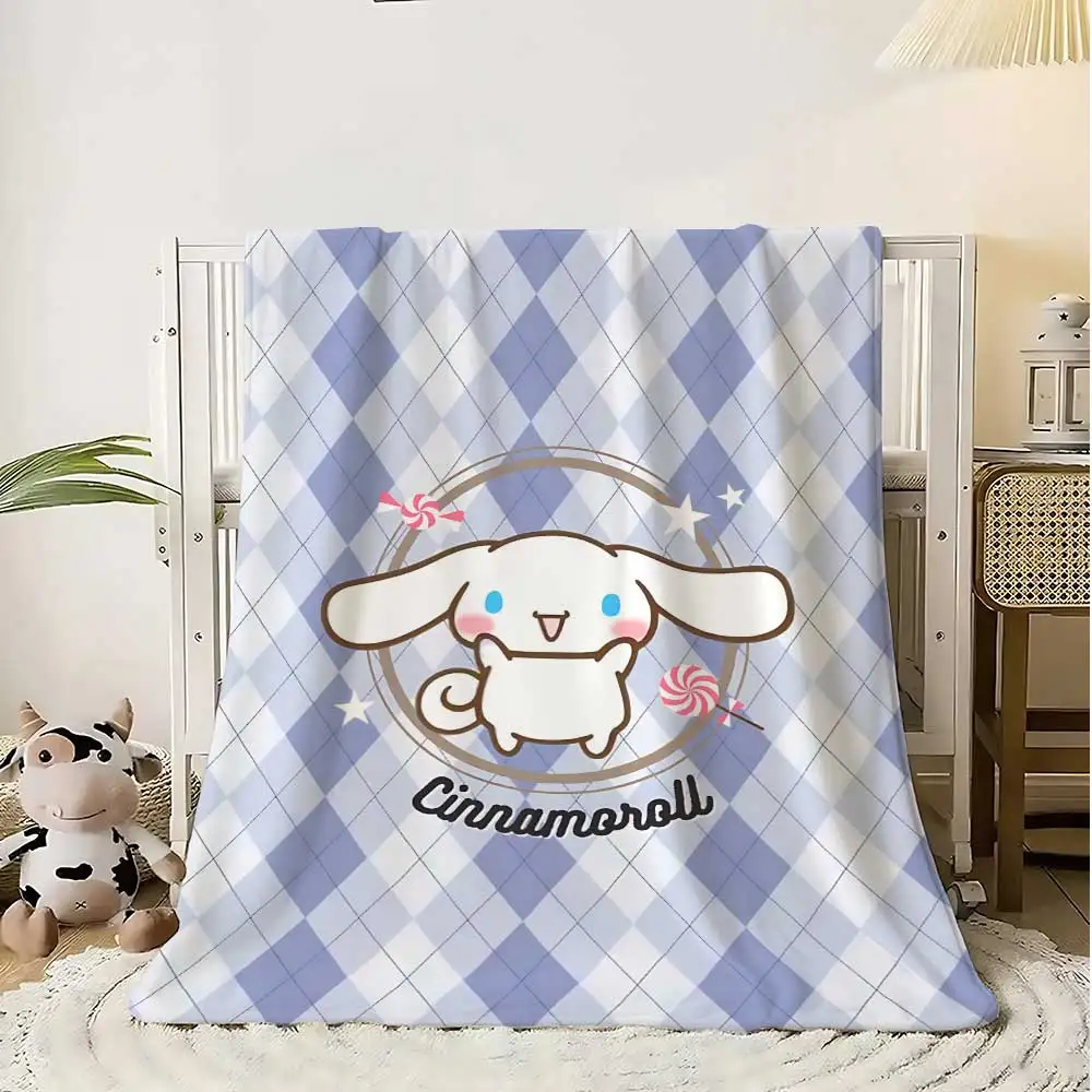 

Kawaii Cinnamoroll Knee Blanket Throw Bed Blankets King Size Fluffy Plaid Interior for Home Luxury Bedding Sofa Soft Nap Picnic