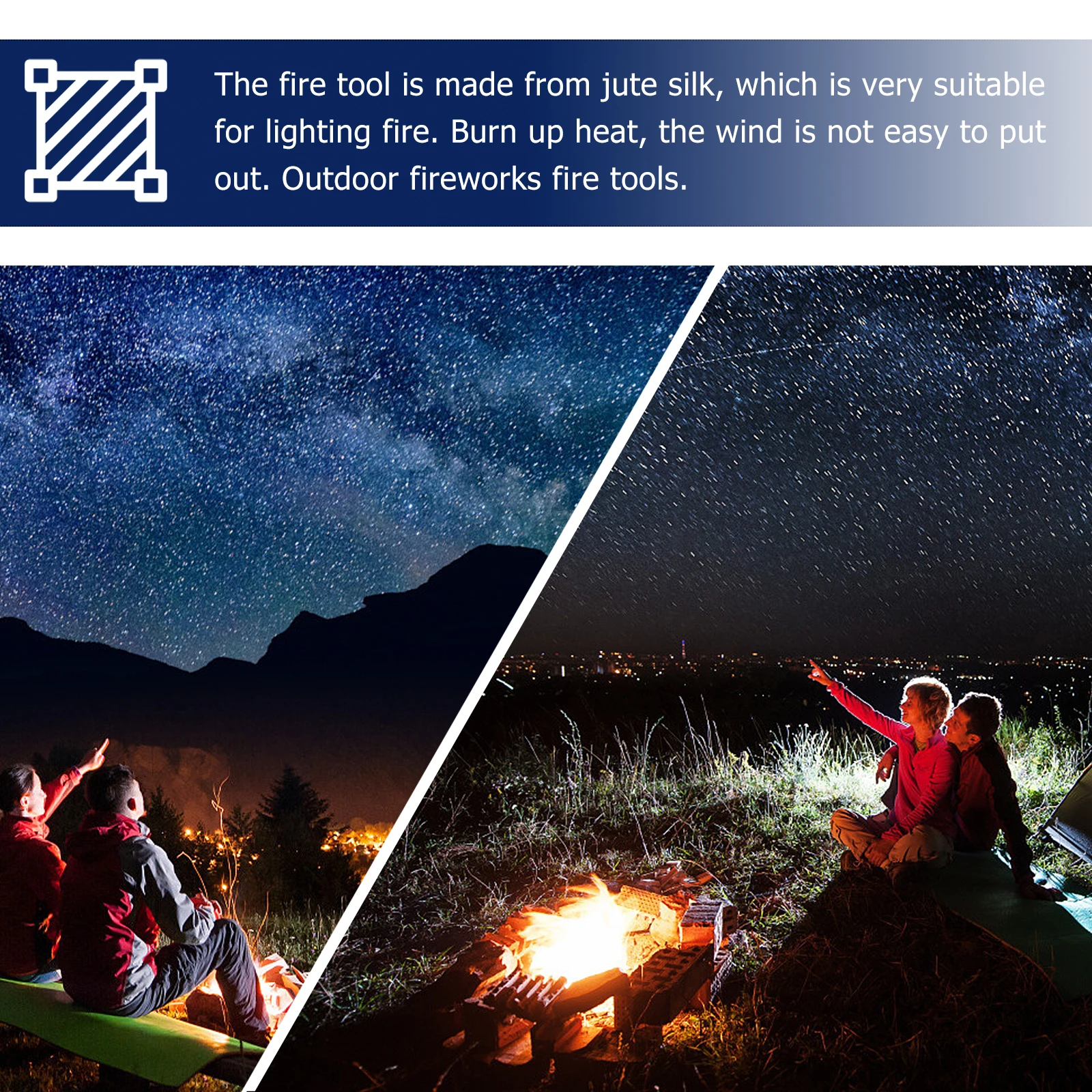 

2 Packs Silk Fire Starter for Camping Hiking Travel Emergency Safety Equipment Outdoor