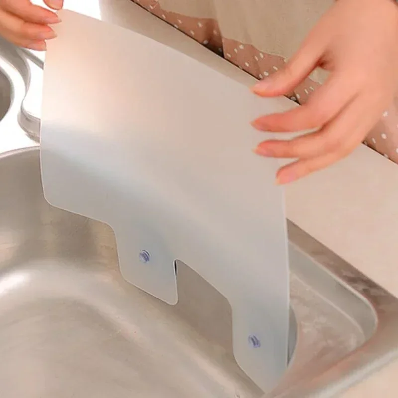 Kitchen Organizer Water Splash Guards with Sucker Waterproof Kitchen Accessiors Sink Wash Basin PVC Flaps White Color