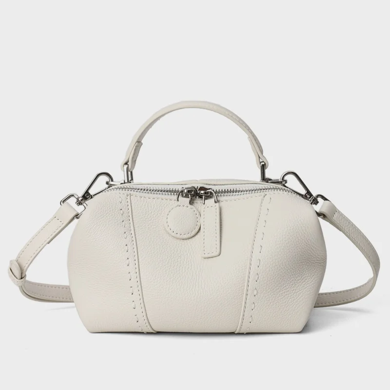 Fashion Real Leather Small Handbag Bag for Women Soft Cowhide Detachable Shoulder Crossbody Strap Casual Daily Purse for Russia