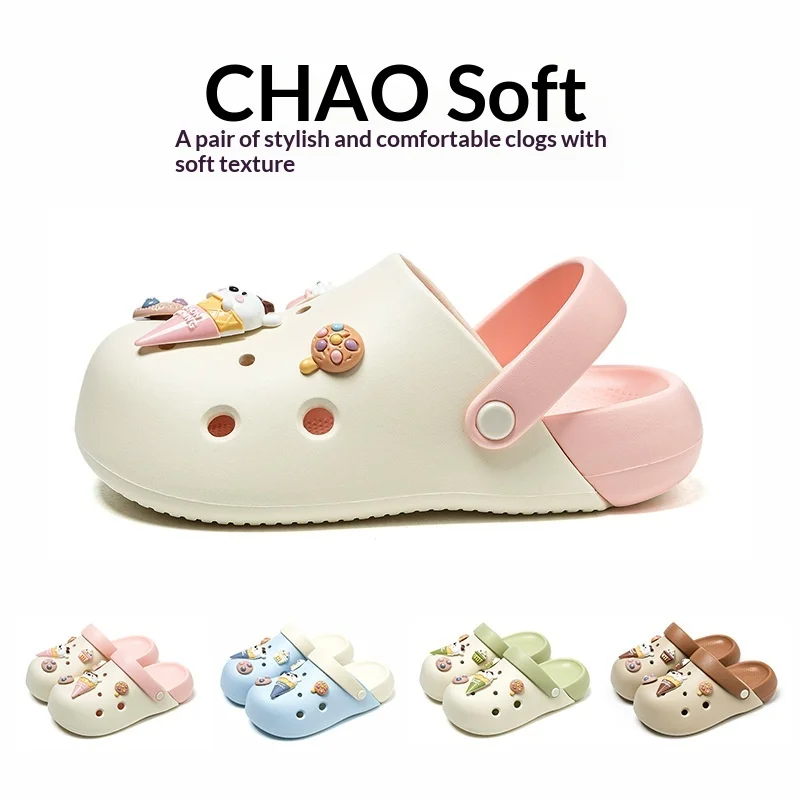 

Trendy Women's EVA Clog Shoes 2026 Summer New Design Thick Sole Non-Slip Beach Slides Adorable Charms Decoration Casual Wear