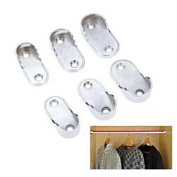2 Pcs 19/22/25mm Zinc Alloy Wall Mounted Wardrobe Rail Supports Tube Brackets Hanging Rod End Supports Closet Tube Pipe Brackets
