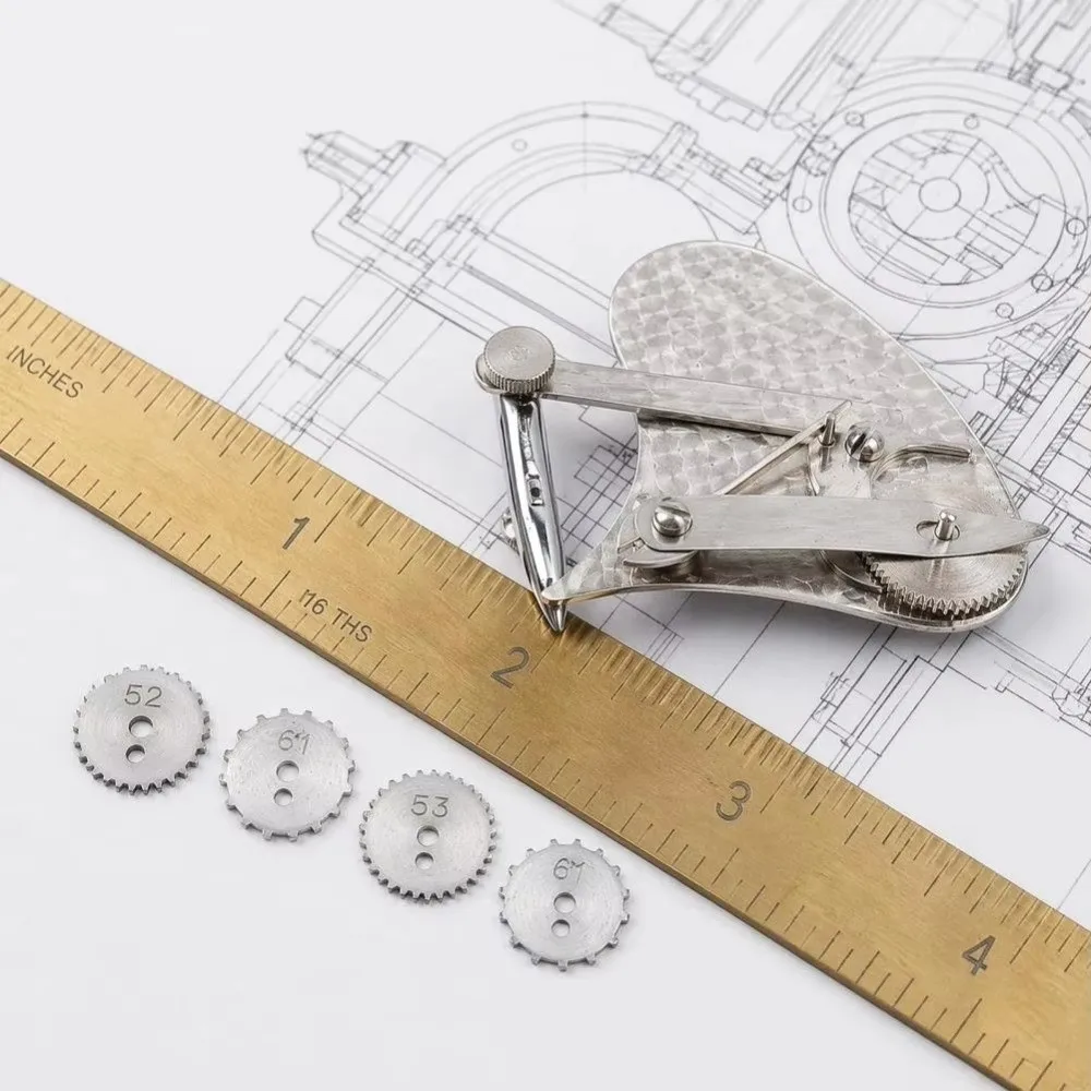 Dual Mode Mechanical Gear Train Ruling Pen Hand-hammered Texture Interchangeable Roller Wheel Dotting Pen Set Drawing Scriber