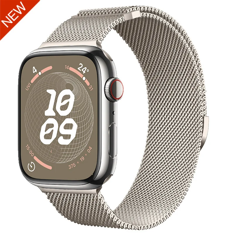 Pasek Milanese do zegarka Apple Watch Band 45 mm 44 mm Ultra 2 49 mm Metalowa bransoleta iWatch Series 10 9 8 7 6 5 3 SE 46 mm 42 mm 41 mm 40 38 mm