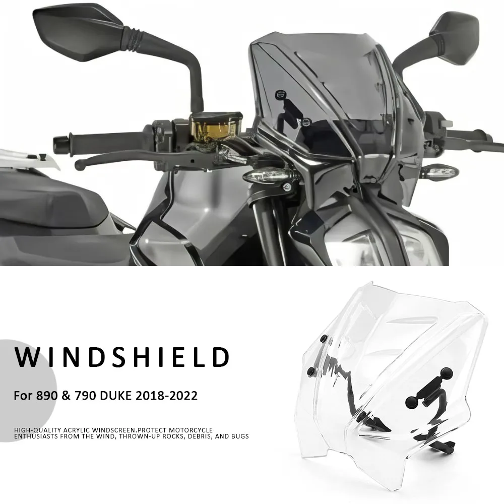 

790 890 Duke 2018-2022 GIVI Front Fairing Windscreen Windshield Motorcycle Fly Wind Deflector Screen FOR 790 Duke 890 Duke