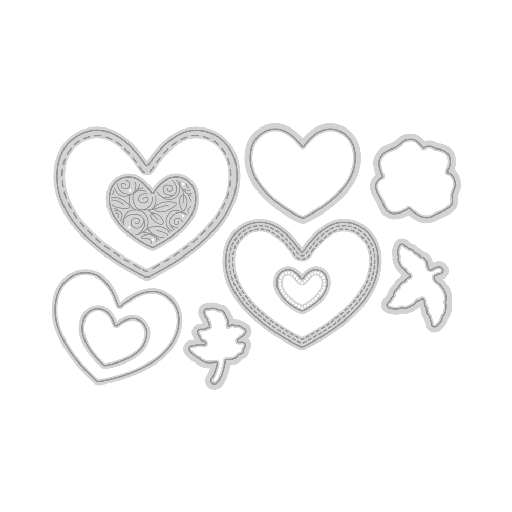 Mangocraft Heart Rose Flower Cutting Dies Clear Stamp Love Valentine\'s DIY Scrapbooking Metal Dies Silicone Stamp For Card Album