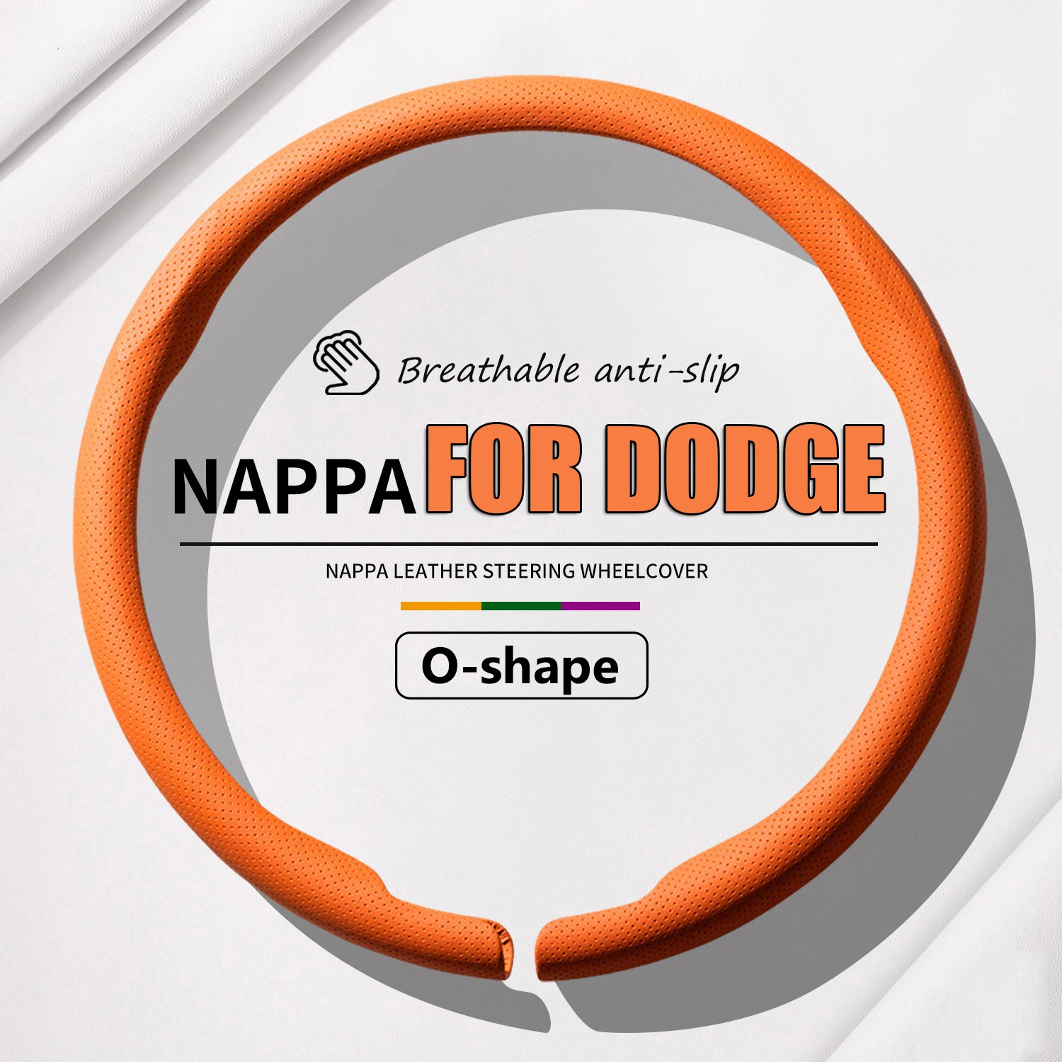 

NAPPA Leather Car Steering Wheel Cover Breathable Protector Covers For Dodge Journey Caravan Challenger Charger Auto Parts
