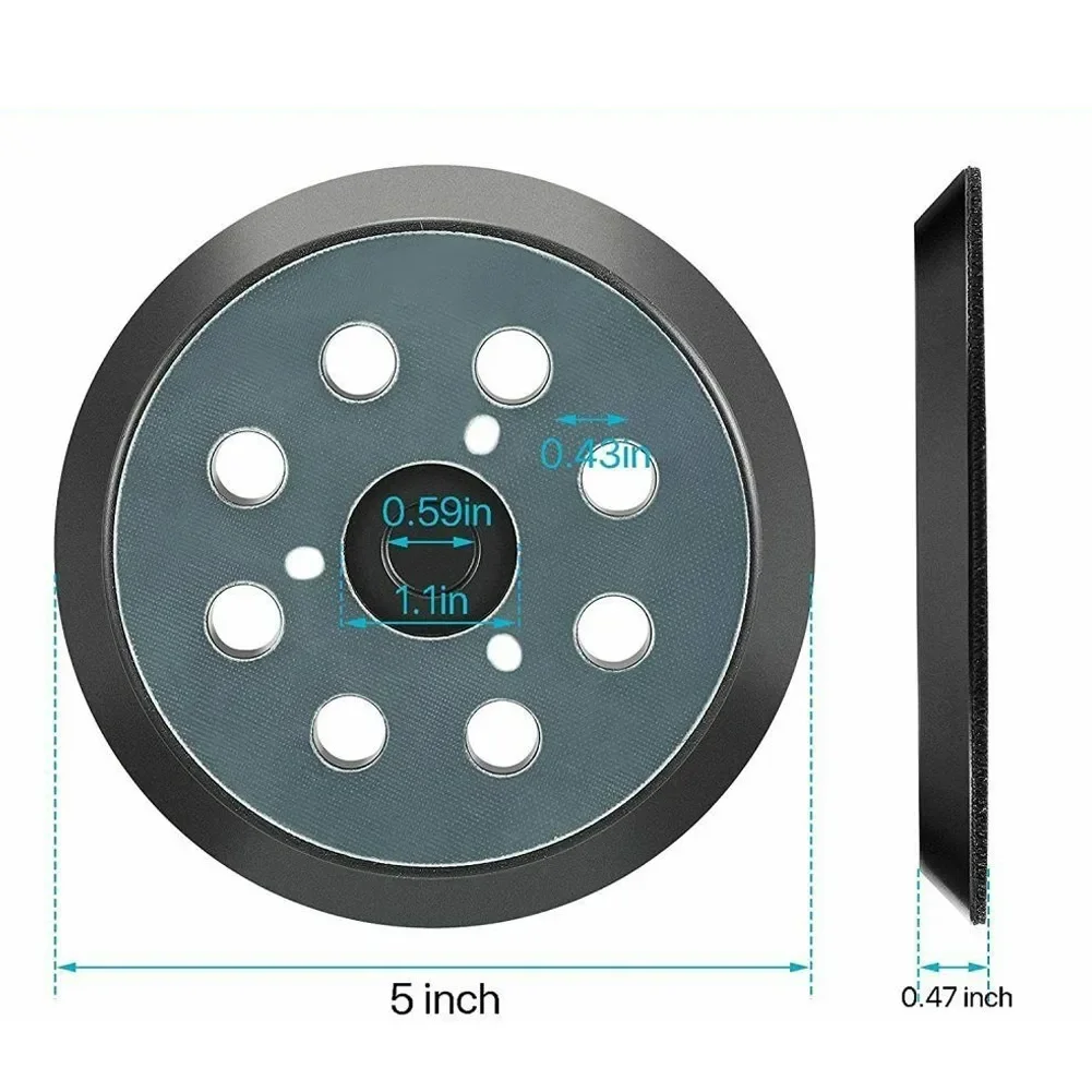 5 Inch 8 Hole Backing Pad  Hook And Loop Sander Pad For 743081-8 BO5030 BO5031 BO5041 BO5010/K BO5030/K BO5031/K BO5041/K