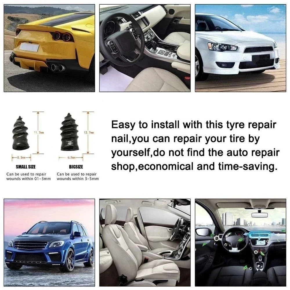 Car Motorcycle Vacuum Tyre Repair Nails Truck Scooter Bike Tire Puncture Repair Tubeless Tools Rubber Metal Accessories view 4