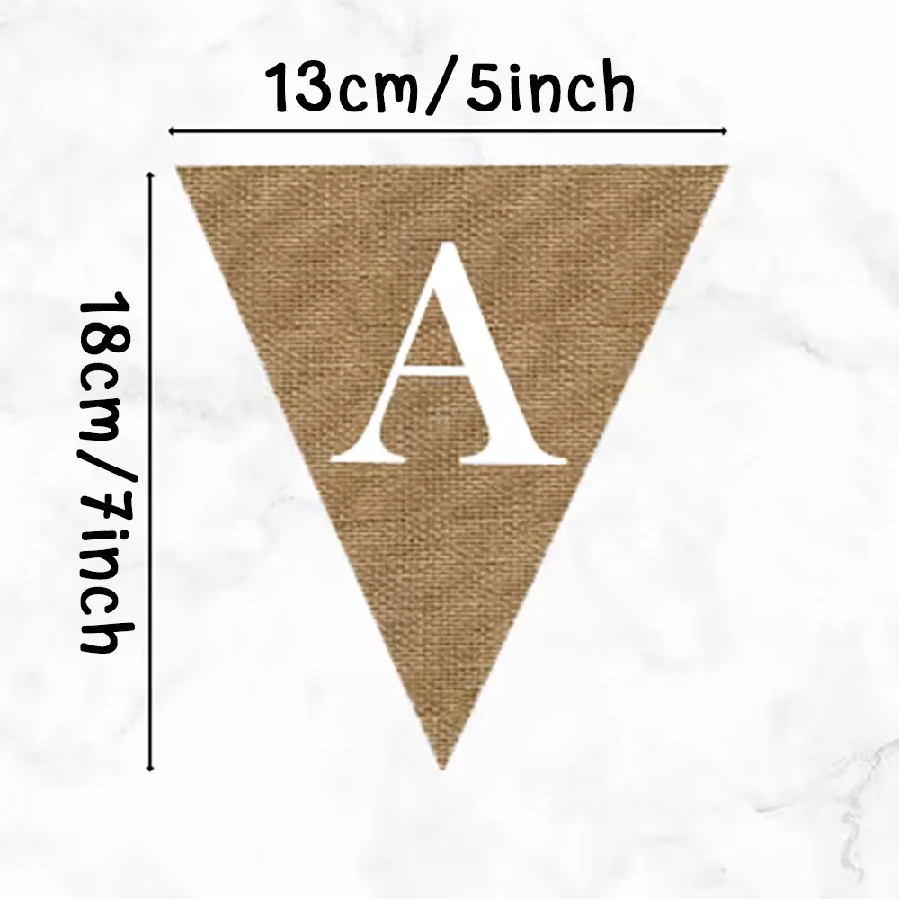 Personalisiertes Dreieckiges Jute-Banner Rustikale Babyparty-Dekoration Kindergeburtstags-Accessoires Gestalten Sie Ihr Eigenes Banner – Detail 4