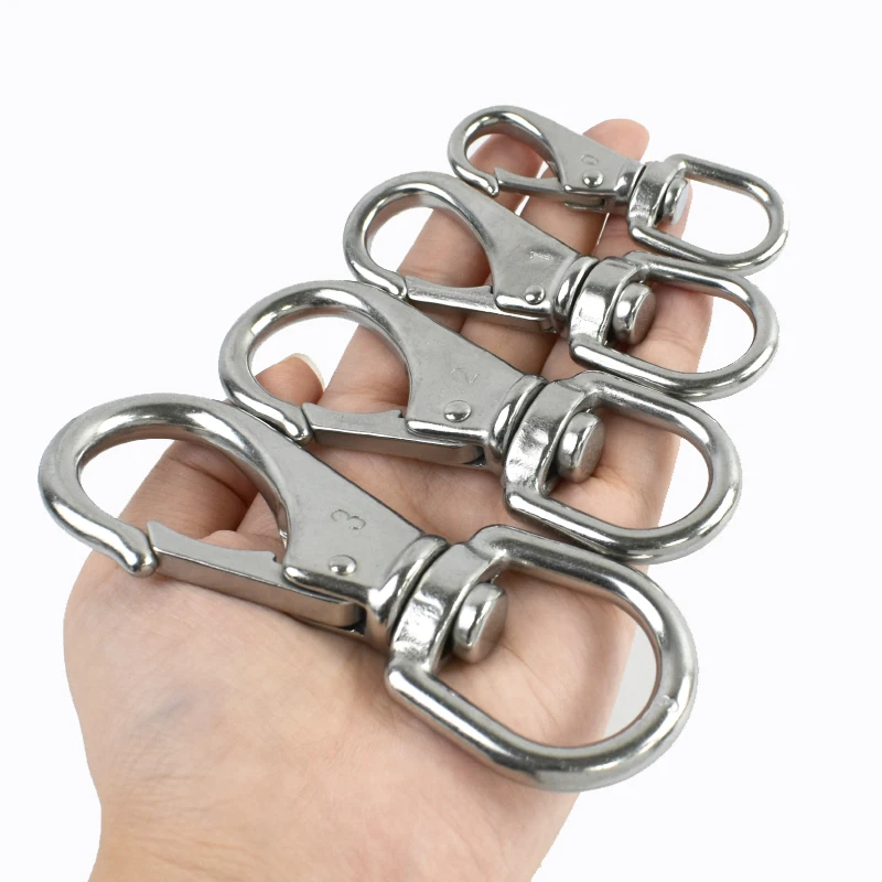 

1/2/3P 304 Stainless Steel Chain Buckles Keychain Bag Strap Swivel Spring Clasp Pet Collar Backpack Hook Buckle DIY Accessories
