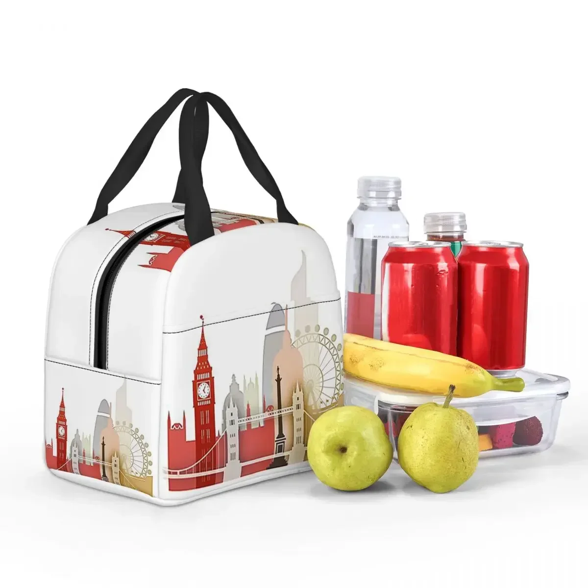 London Insulated Lunch Bag for Kids School Cooler Thermal Food Box Tote Portable Lunch Boxes Container view 3