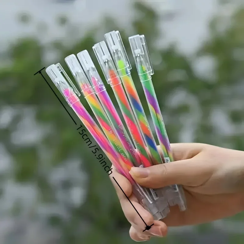 6 Colors Sparkly Gel Pens Fine Point Rainbow Gradient Pens for Highlighting on Markers Grip Colored Pencils Art Painting Supply