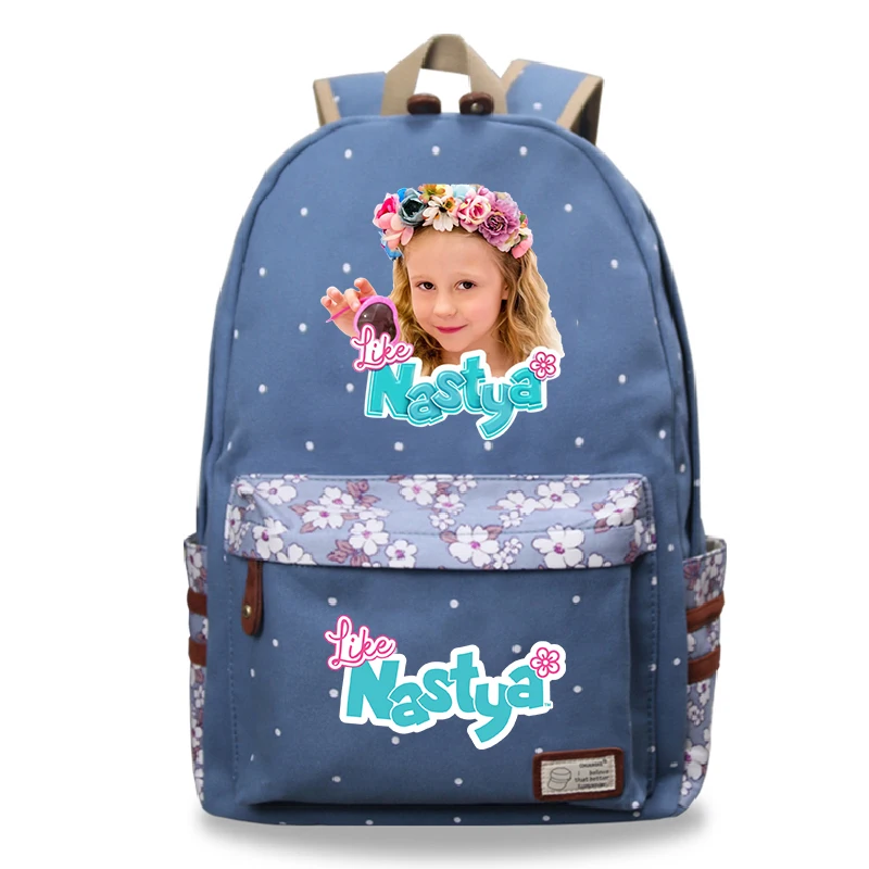 Children School Bag Like Nastya Printed Backpack for Middle School Students Bookbag Travel Bags Canvas Backpack for Boys Girls