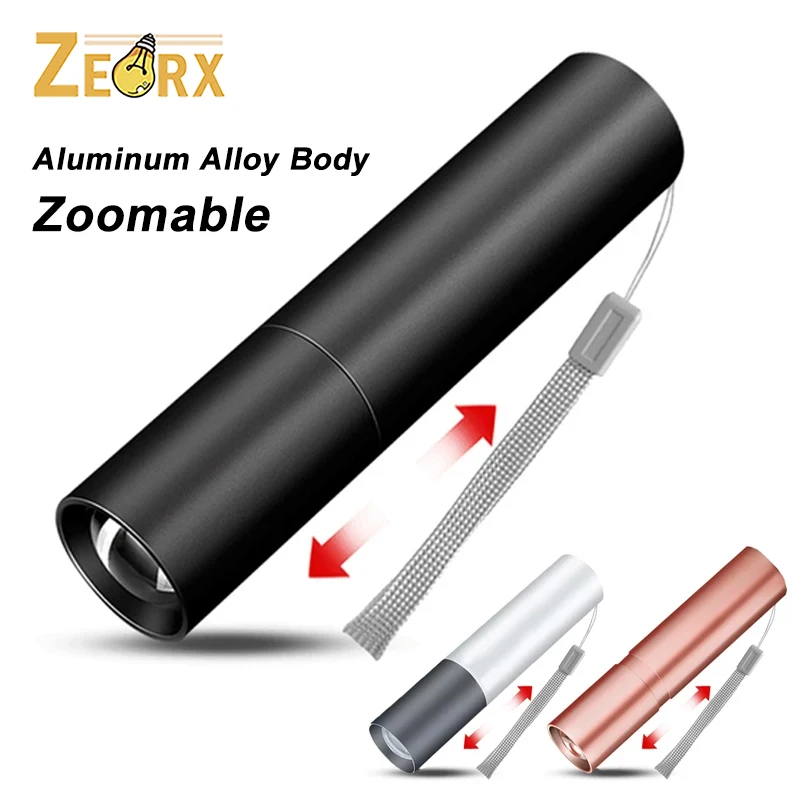 미니 충전식 LED 손전등, 3가지 조명 모드, 전술용 고광량 펜 라이트, 캠핑 하이킹용 포켓 램프