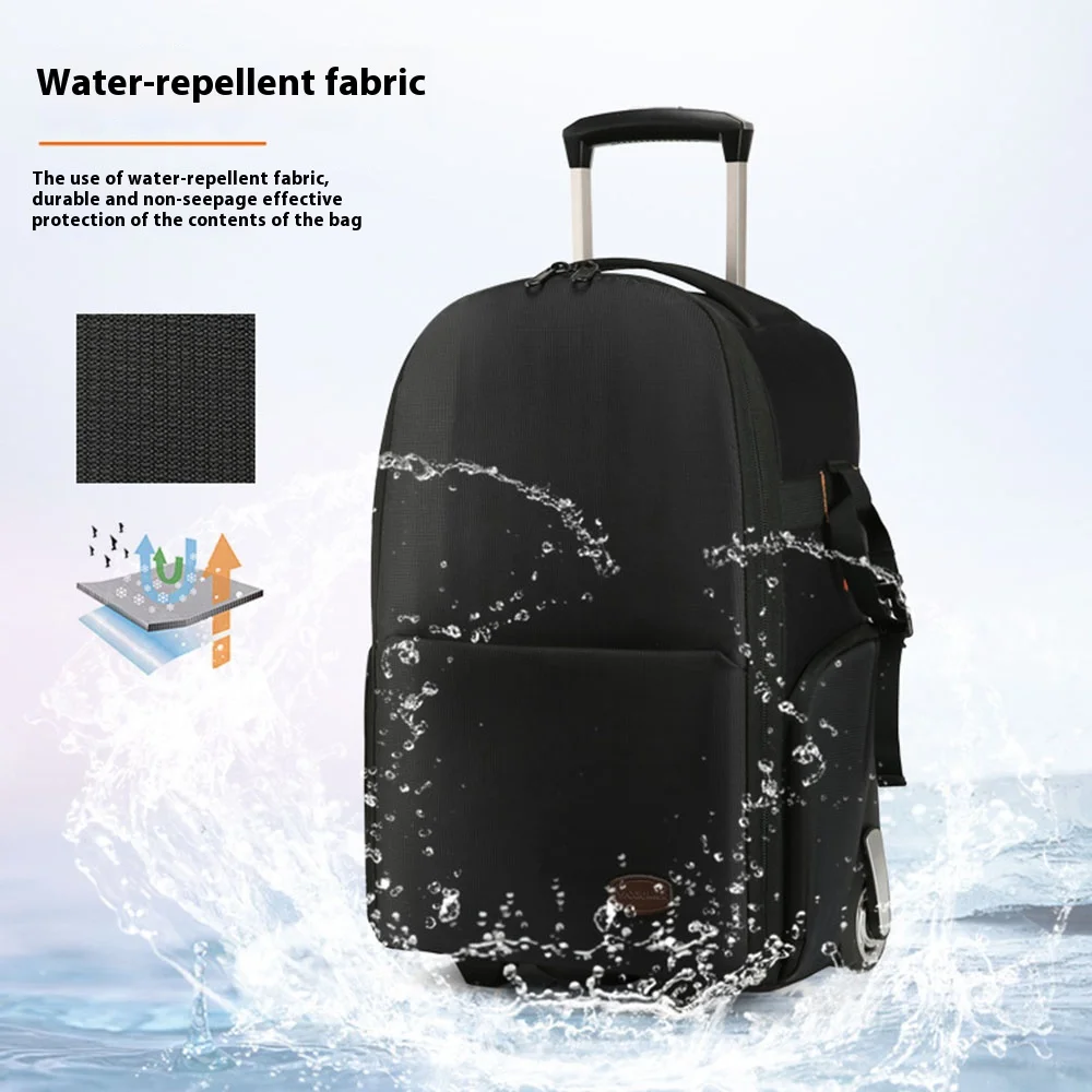 camera bag Waterproof Professional DSLR Camera Suitcase Bag Digital Camera Trolley Backpack On Wheels  for Nikon Canon Sony