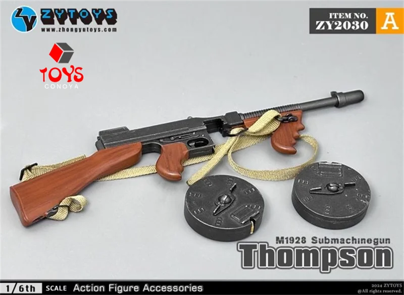 In Stock ZYTOYS ZY2030 1/6 M1928 Thompson Submachine Gun Model 15cm Soldier Weapon Plastic Toys For 12\'\' Action Figure Body