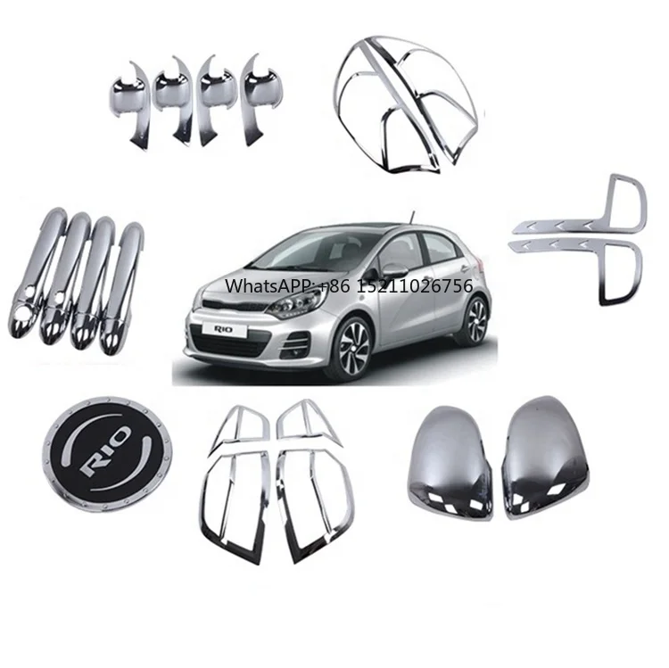 XIANDONG Other Exterior Accessories Full Set Car Chrome Kits For K-ia Rio K2 HATCHBACK 2016 2017 handle lamp covers