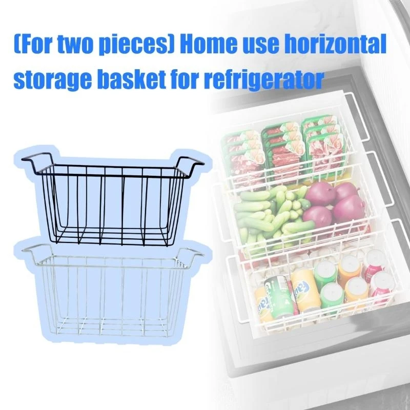2 Pieces Wire Storage Baskets Airflows Optimized Grids for Cold Storage N84C