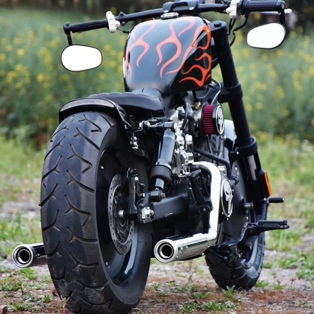 For BENDA Chinchilla 300 Dual Exhaust Pipes on Both Sides, Low-Position Exhaust Pipe with Muffler for Enhanced Motorcycle Sound