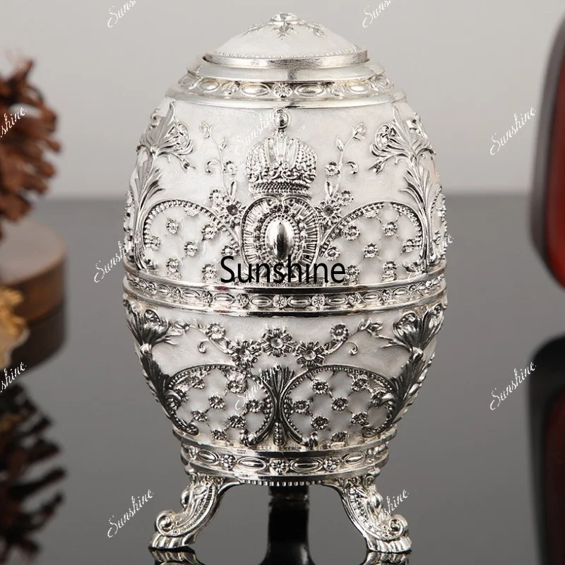 Automatic Push-type Toothpick Box European Style Alloy Silver Toothpick Organizer Holder Desktop Display Unique Festival Gift