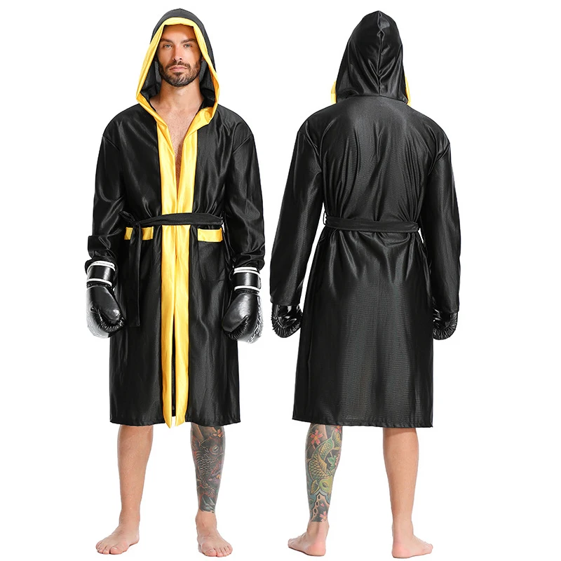 Cosplay Pugilist Costume for Man Boxing Athlete Clothing Male Fighter Coat Pants Set Play Warrior Costumes Dress Up Makeup Party