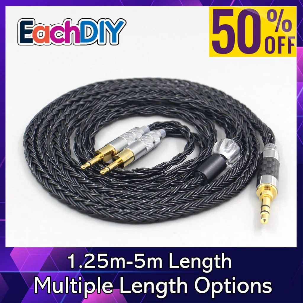 

16 Core 7N OCC Black Braided DIY HIFI Earphone Cable For Sennheiser HD700 Headphone 2.5mm pin LN007428