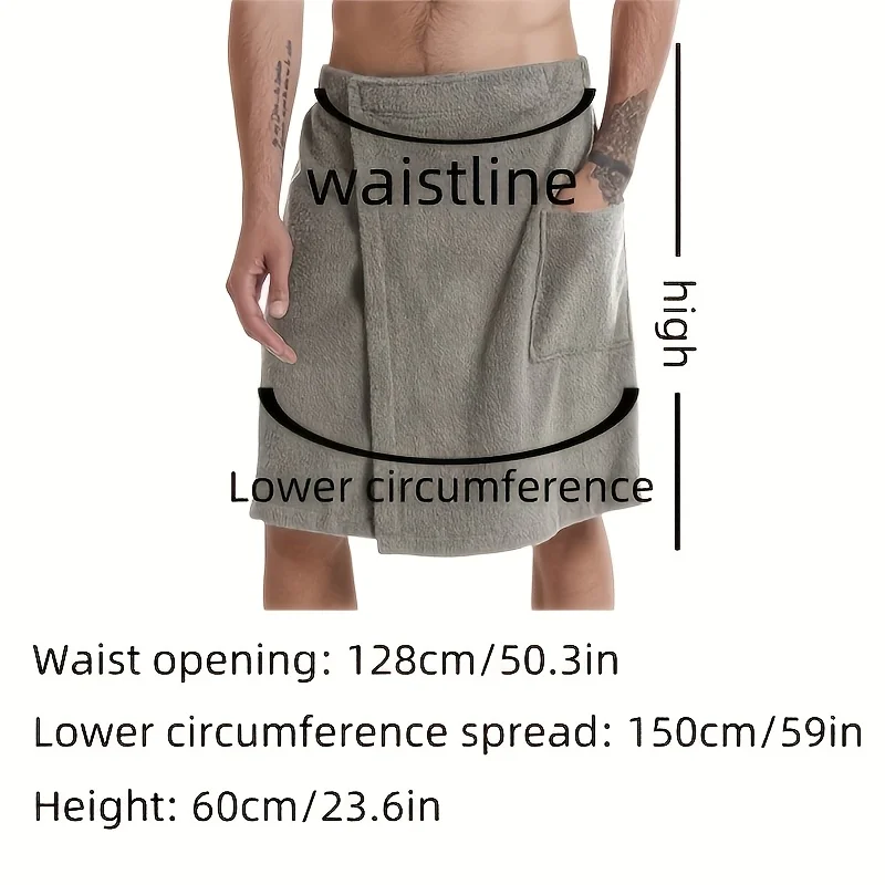 Bolsos de saia de banho masculinos, pijamas confortáveis e absorventes ajustáveis para calças de banho