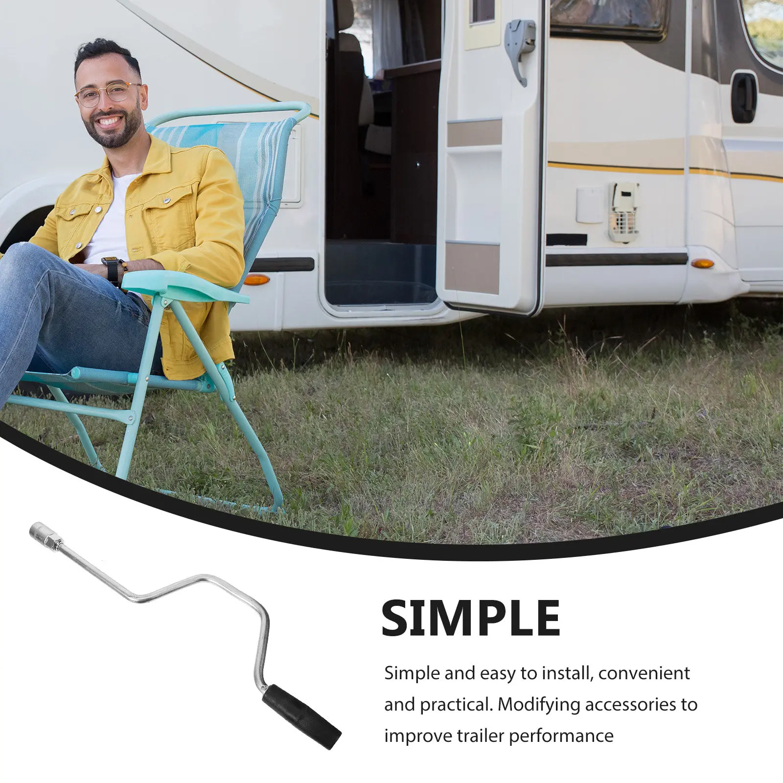 Premium Steel Jack Crank Handle for Rv Trailer Camper Stabilizer Jacks Galvanized Rust Resistant Ergonomic Jack Handle