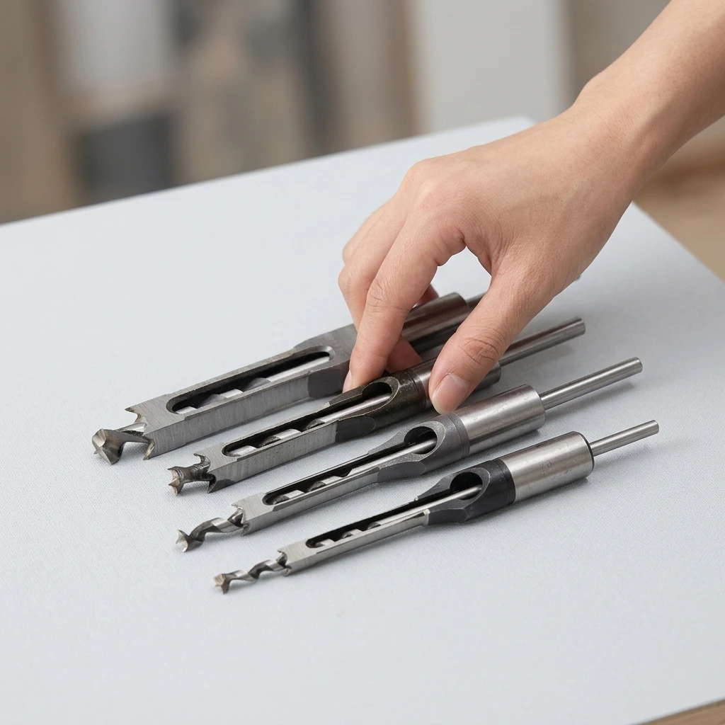 Professional Square Hole Drill Bit Set Carbide Mortise Chisel for Woodworking Furniture Assembly DIY Home Decoration Tool
