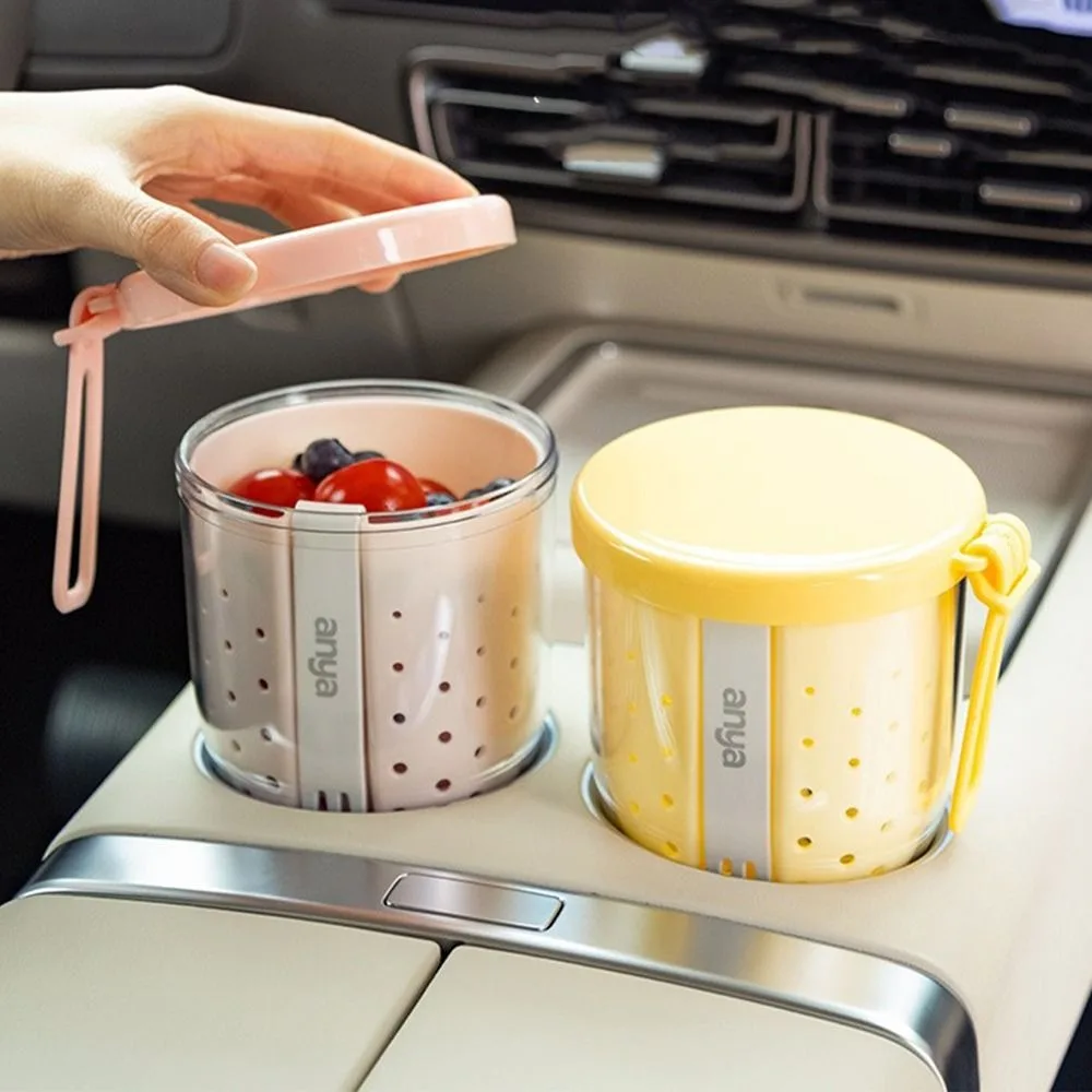 

Double Layer Oatmeal Storage Jars Anti-Slip Portable Food Storage Container With Spoons Lids Sealed Salad Cup