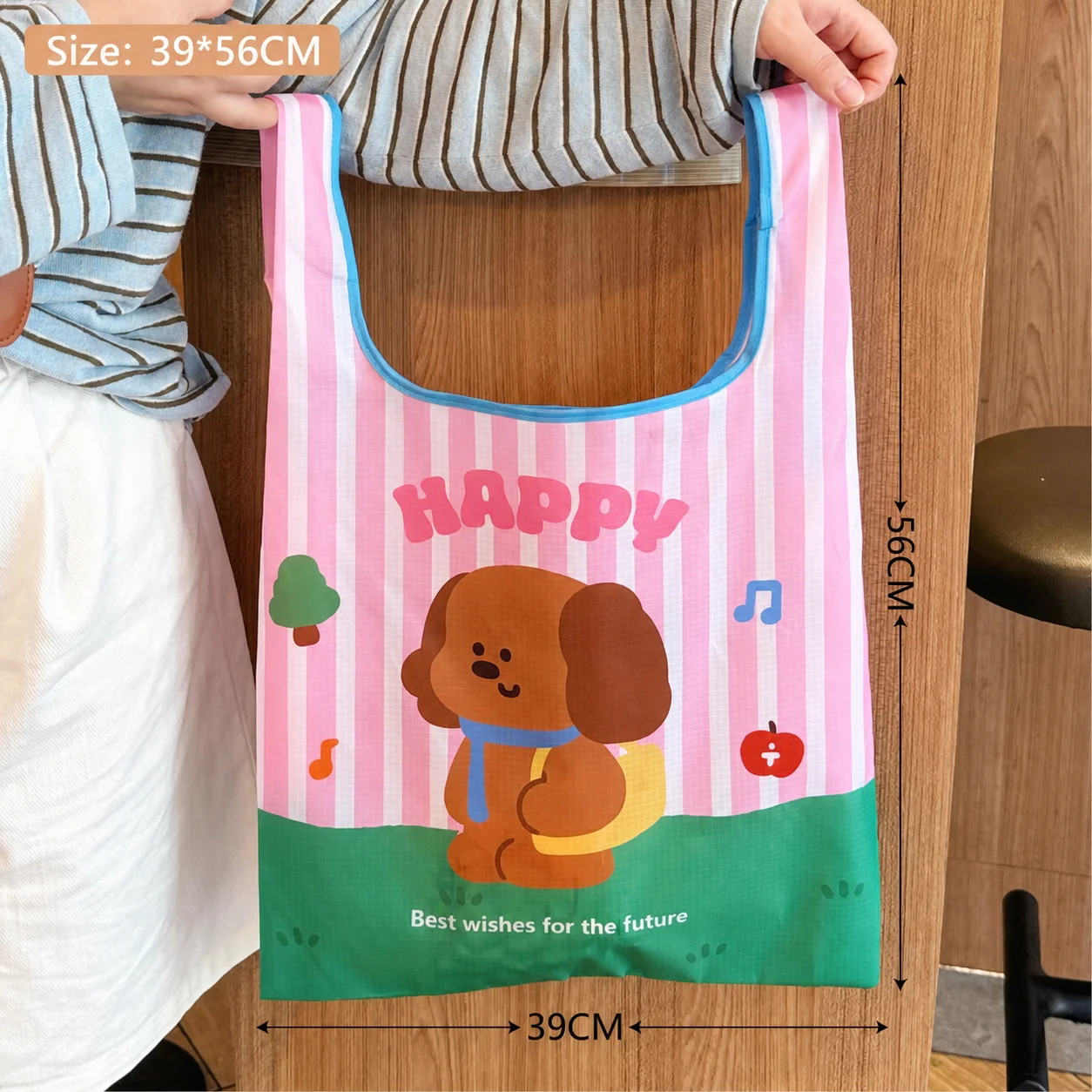 Daily Use Tote Cartoon Foldable Grocery Tote Nylon Shopping Bag Portable Portable Shopping Bag For Shopping Daily Outings