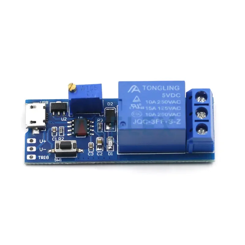 Smart Electronics 5V-30V Micro USB Power Adjustable Delay Relay Timer Control Module Trigger Delay Switch