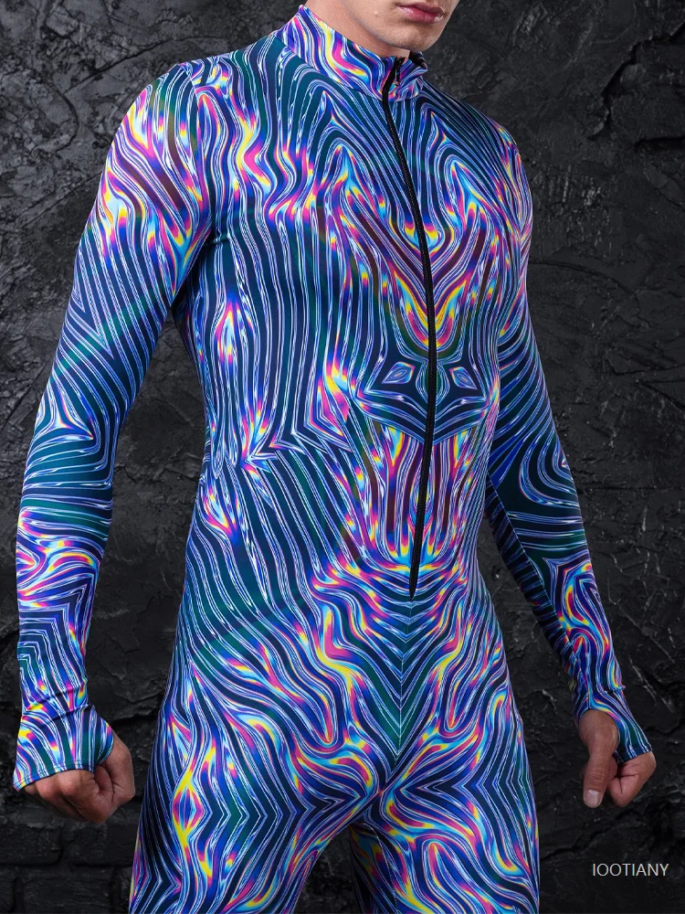 New Variety Of Halloween Carnival Party Club Color Jumpsuits For Men Special Colorful Cool 3d Printing Party Role Play Bodysuit