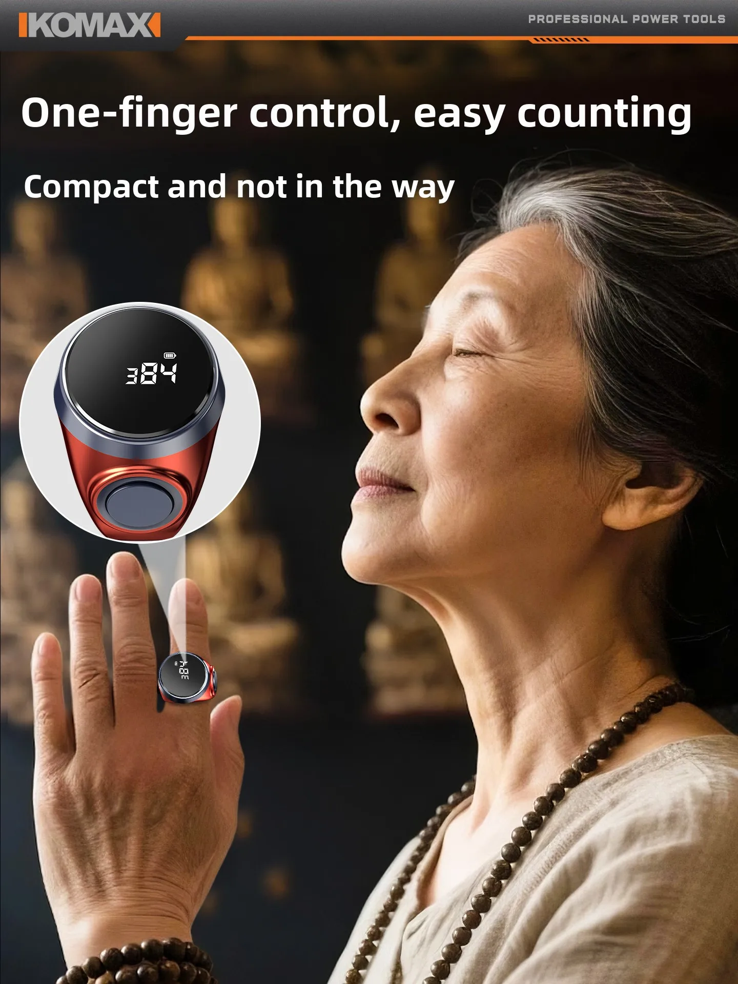Digital Finger Ring Tally Counter, New Electronic Hand Clicker, Portable Count Tool for Visitor, Inventory and Sports Counting