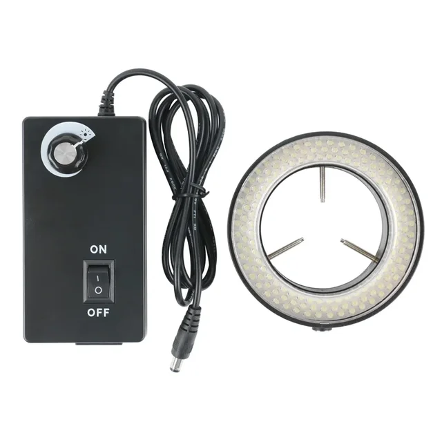 6500k 90v-240v ajustável 144 led anel de luz lâmpada para microscópio trinocular câmera de vídeo digital microscópio estéreo industrial