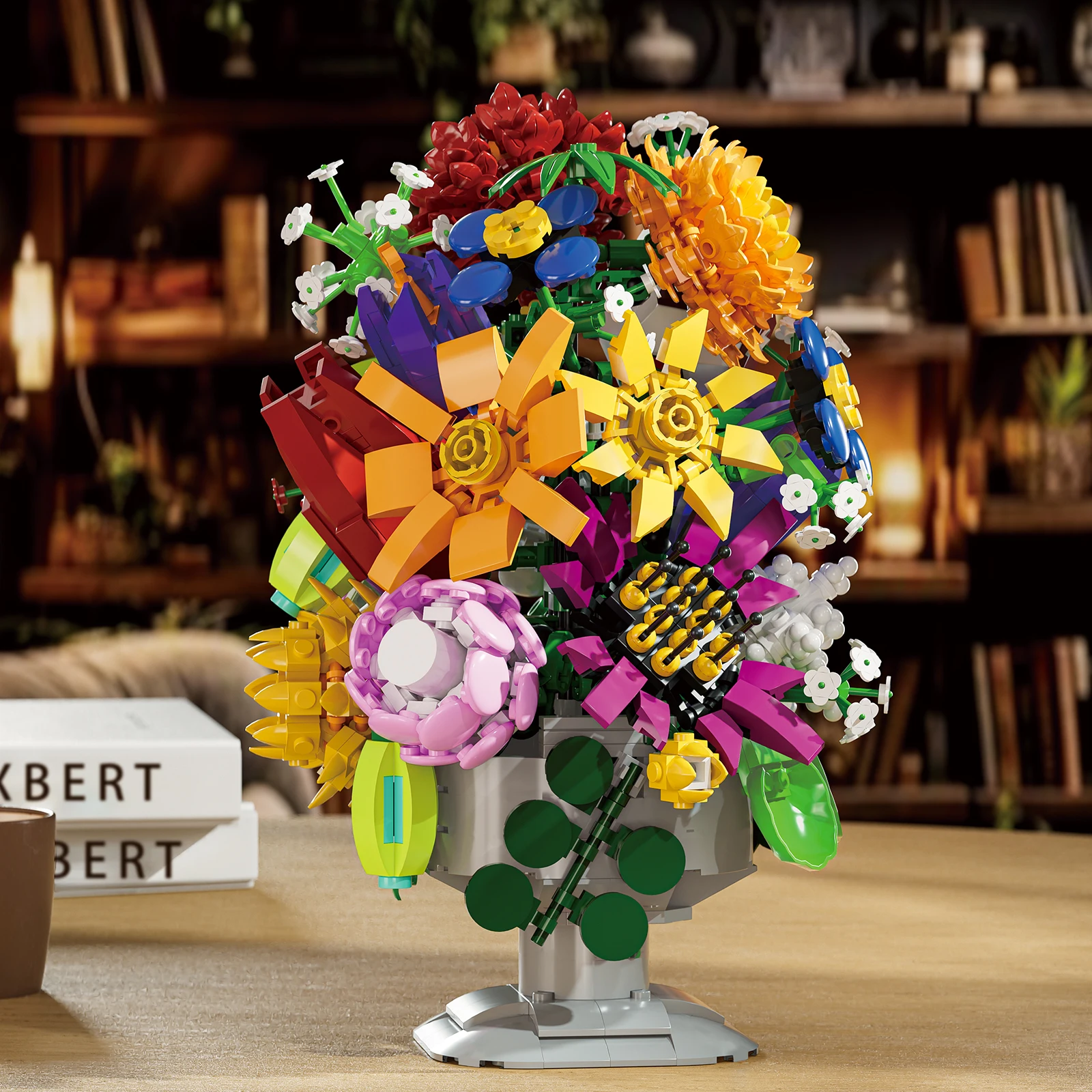 

1092PCS Flower Bouquet Building Blocks Immortal Flower Bonsai Vase Model Bricks Desktop Decoration Kids DIY Toys Holiday Gifts