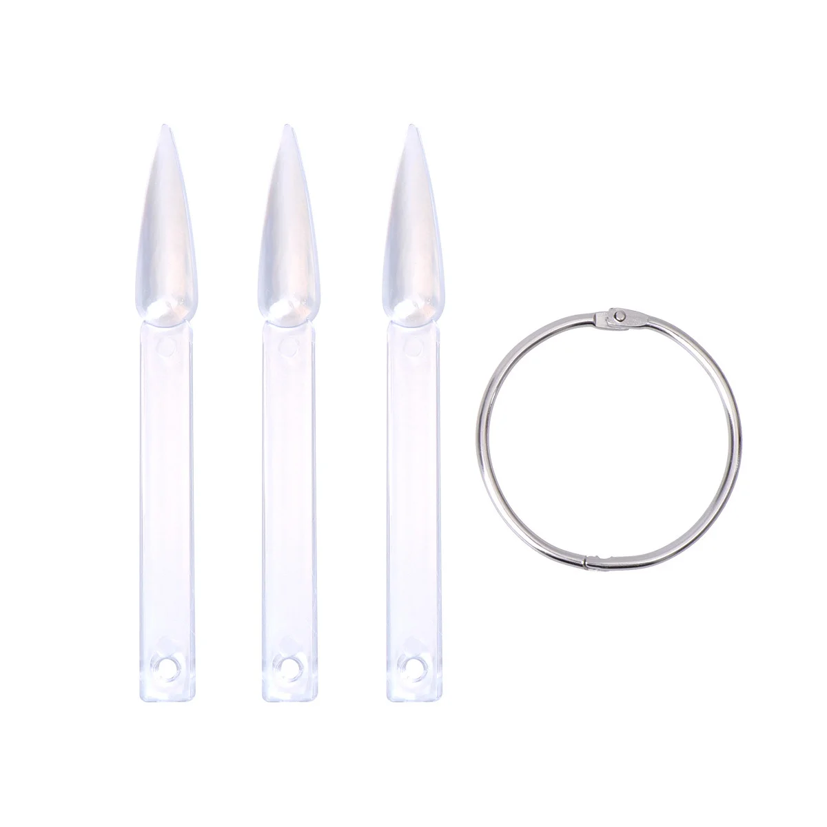 2 juegos de puntas de exhibición de uñas, plantillas de práctica transparentes con forma de abanico, placas de colores duraderas para esmalte de uñas, palos de 40 piezas cada juego