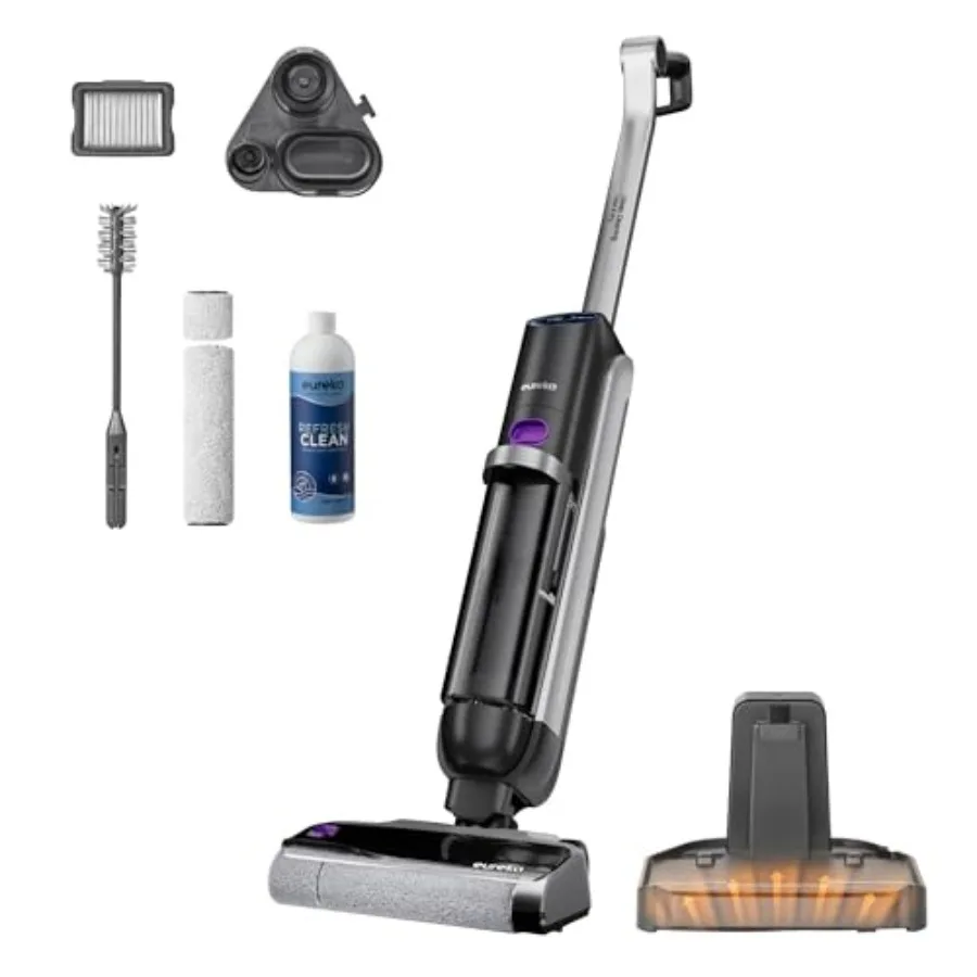 

RapidWash NEW630PL Wet/Dry Vacuum Cleaner Wireless Vacuum Cleaner with 170 Tilt 60C Hot Air Drying 21600 Pa Suction Power Sucti