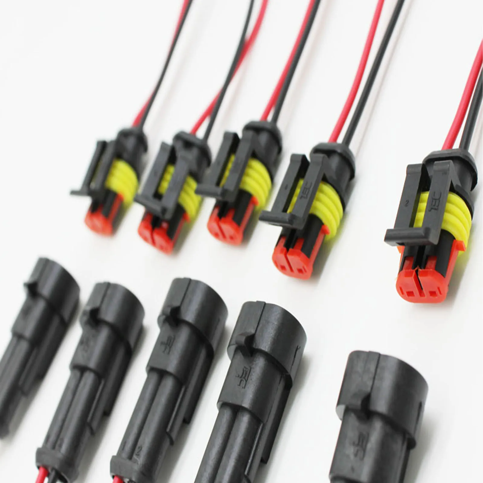 5 paar 2-pins connector Waterdichte connector Mannelijke en vrouwelijke manier 20AWG-draad Geschikt voor auto Vrachtwagen Boot Andere draadaansluiting