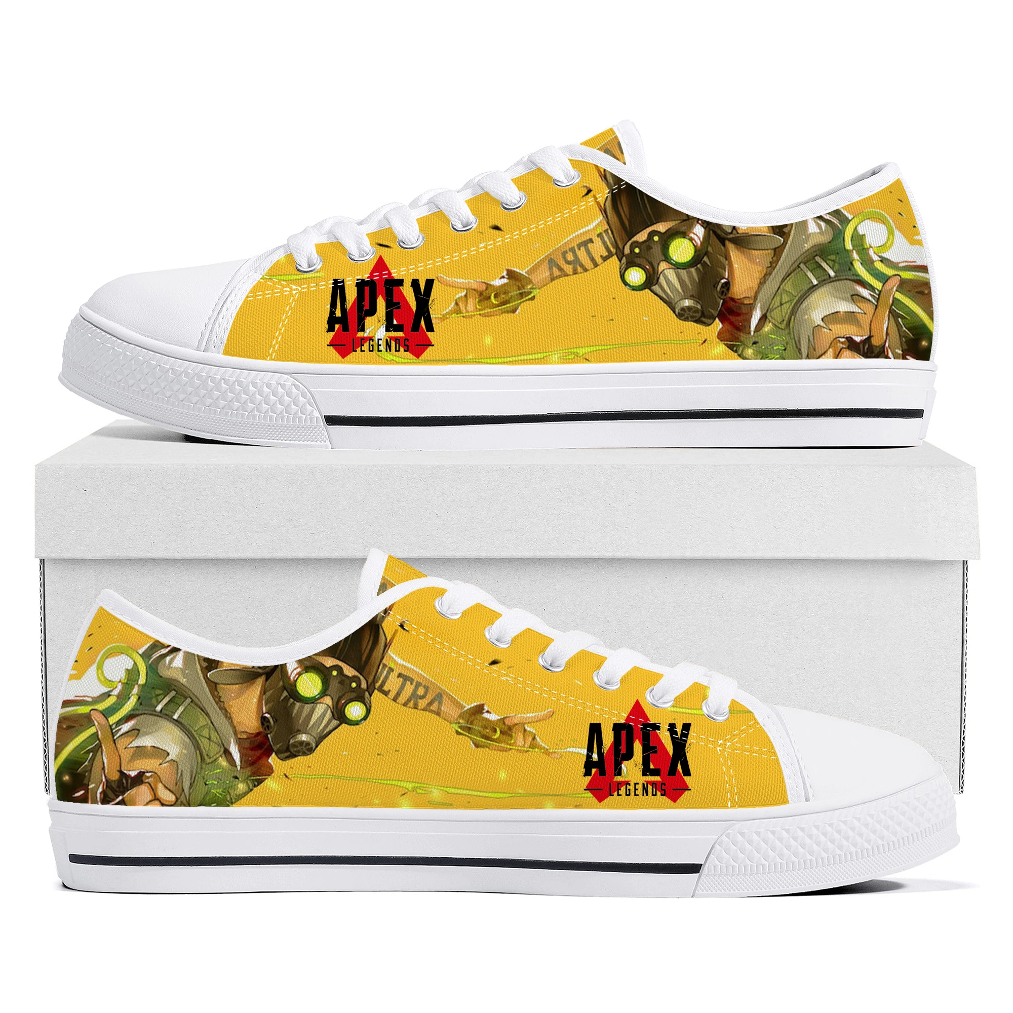 Cartoon Game Apex Legends Octane Low Top Sneakers Womens Mens Teenager High Quality Canvas Sneaker Couple Custom Built Shoes