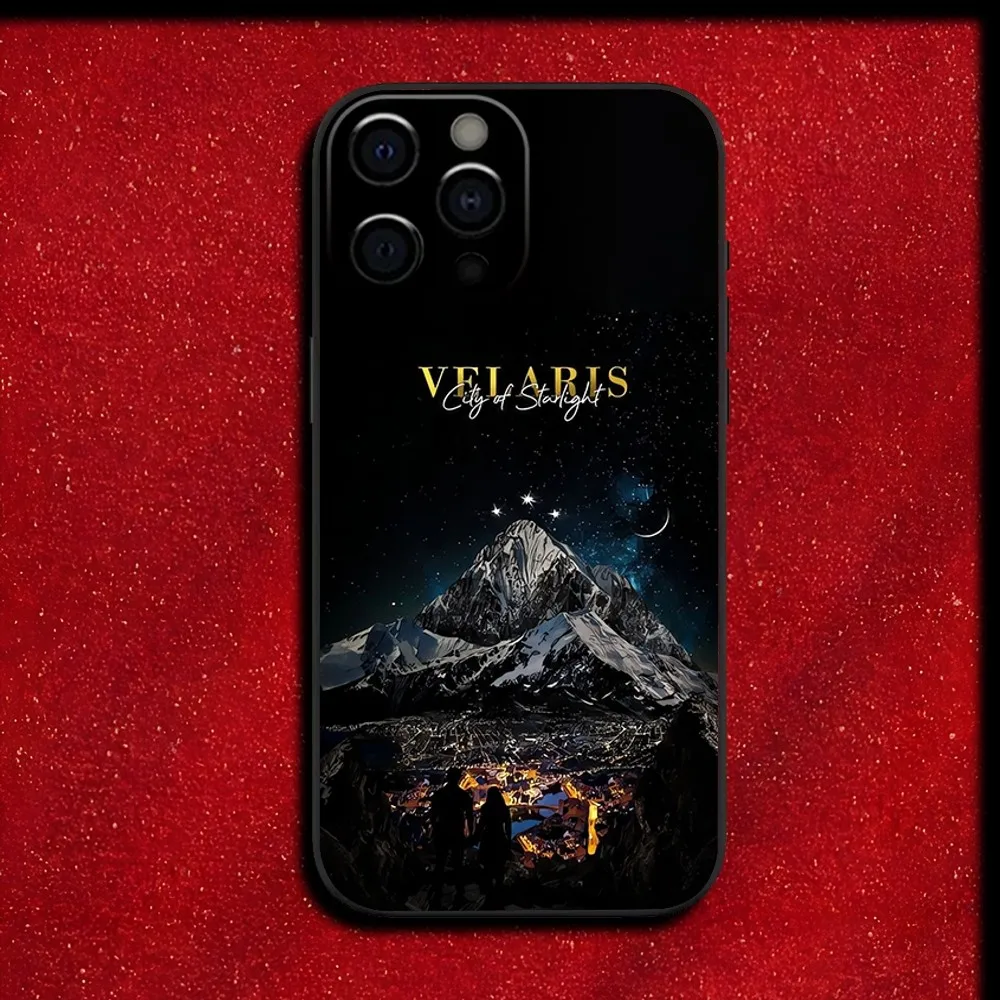 Velaris A Court of Mist and Fury Phone Case For iPhone 16,15,14,13,12,11,Pro,X,XS,Max,XR,Plus,Mini Soft Black Cover