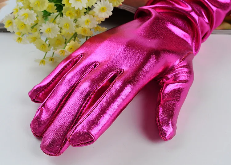 Etiquette Handschoenen Halloween Goud En Zilver Doek, Heldere Doek Handschoenen Cosplay Make Bal Prestaties Props