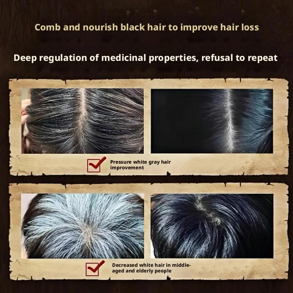 NEUER reiner natürlicher pflanzlicher Haarkamm, Massagegerät für Haarwachstum und Kopfhaut, Gesundheit, traditioneller chinesischer Meridian-Kopfmassagekamm – Detail 10