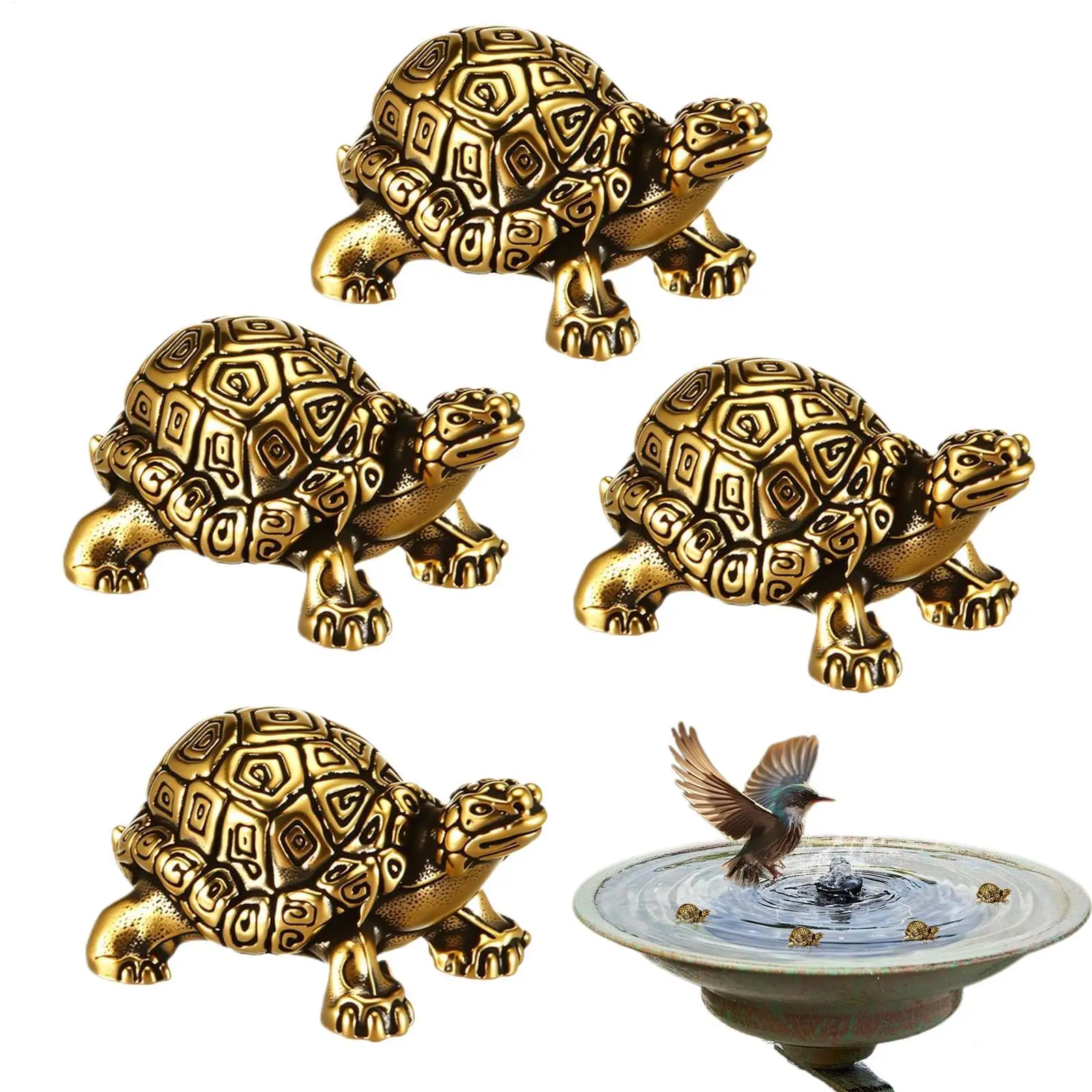

Copper Turtles Cleaner Turtle Shaped 4Piece Bird Bath Copper For Fountain Outdoor Garden Water Winter Cleaning Outside